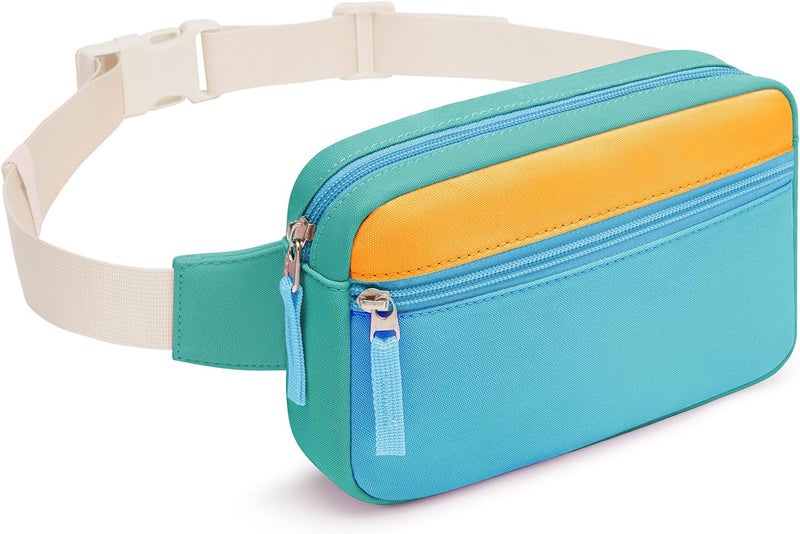 cotmcor Store Valentines Day Gifts for Kids: Fanny Pack Birthday Gift for 5 6 7 8 9 10 11 12 Year Old Teen Girls, Preppy Cute Trendy Stuff Colorblock Crossbody Bag Adjustable Belt Bags for Travel Outdoor - Image 1